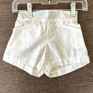 White Embroidered Shorts 2T